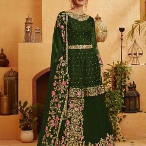  BLOOMING GEORGETTE SUIT WITH HEAVY EMBROIDERY WORK DUPATTA 