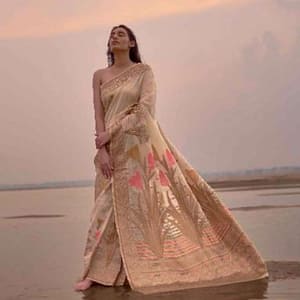 Stunning Linen Silk Saree