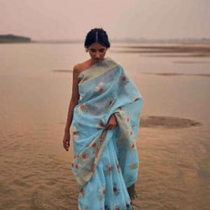 Stunning Linen Silk Saree