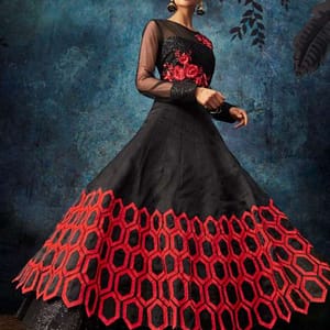 Black Organza Silk Gown