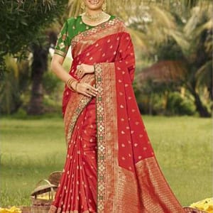 Red Bridal Silk Saree