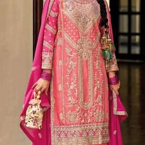 Pink Harmony Embroidered Ready-wear Indian Suit