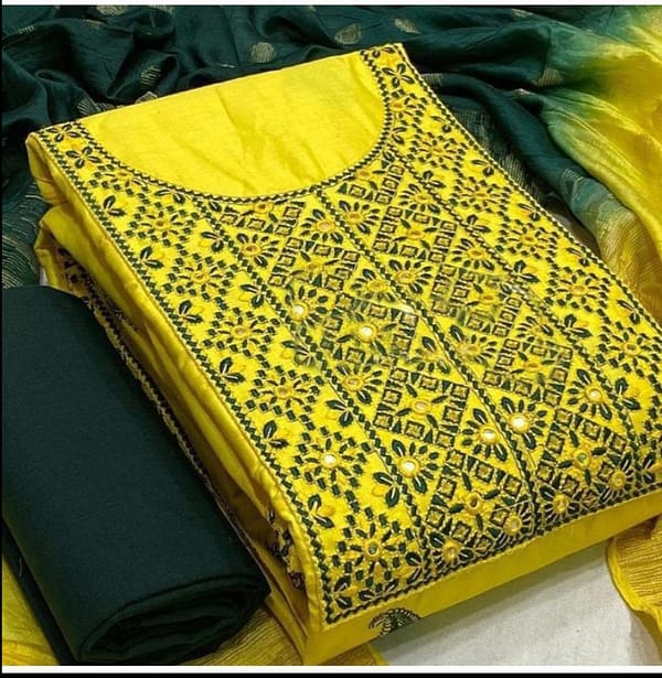 Cotton Suit Dupatta with Embroidery