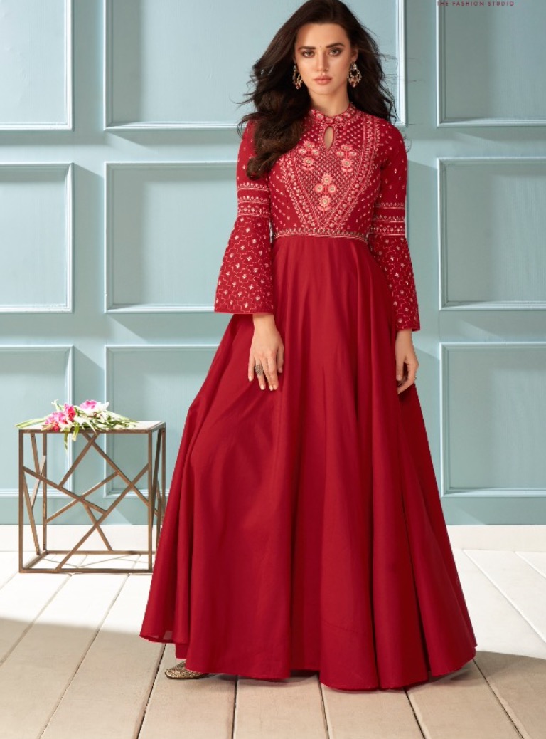 Red Designer Gown Ready