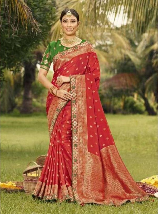 Red Bridal Silk Saree