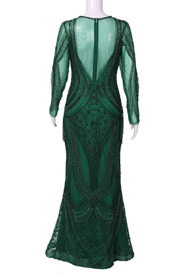 Z by Rehan Green Cocktail Gown