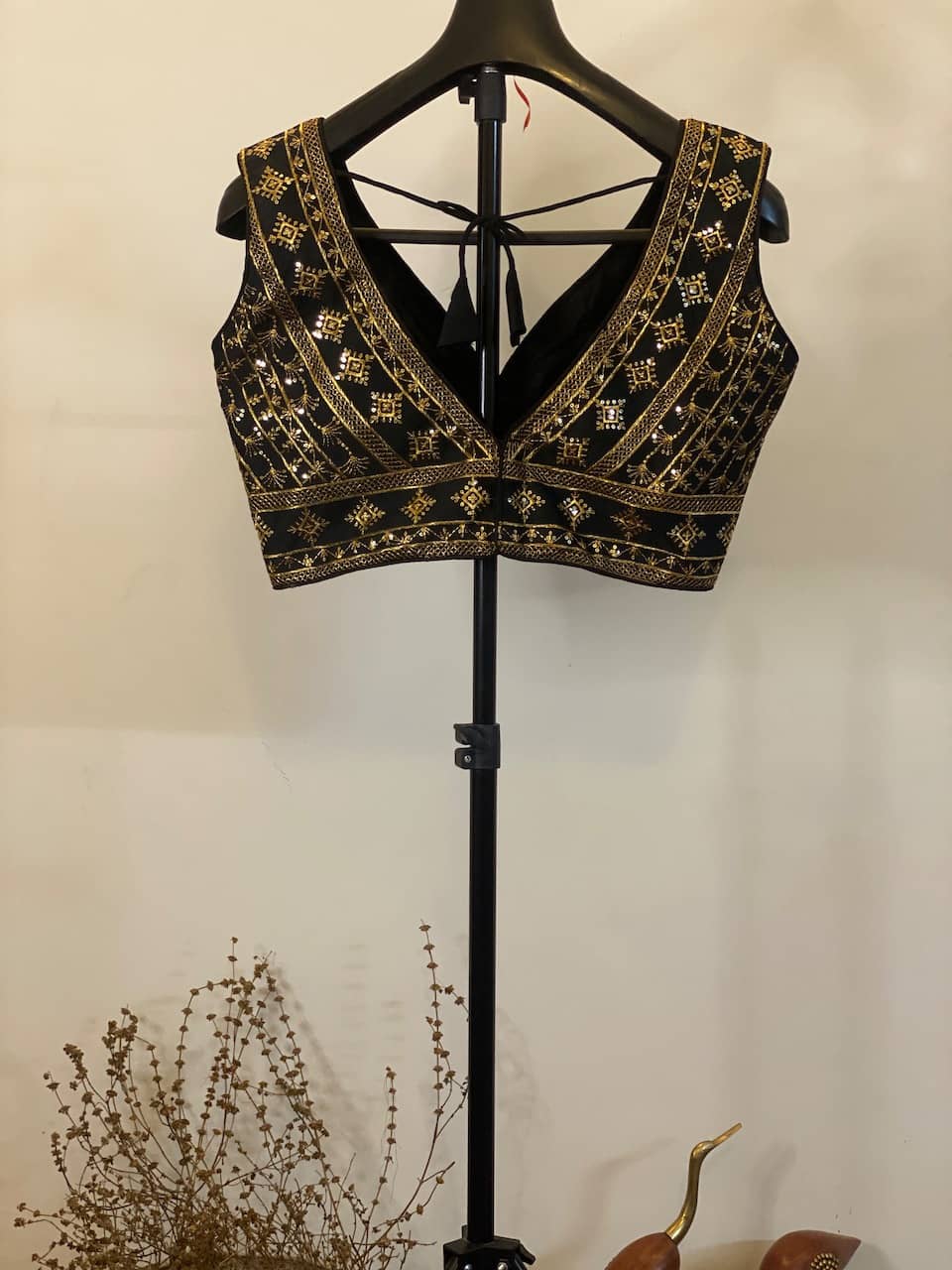 Black Gold Zari Embellished Blouse